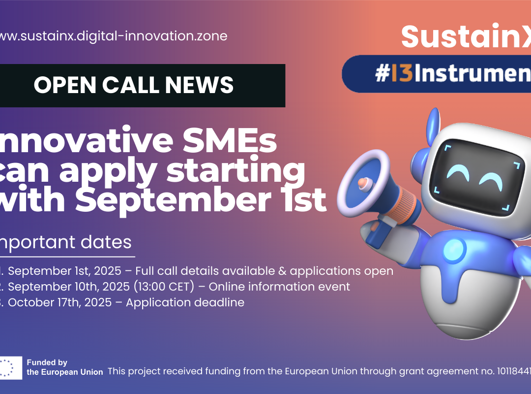 SustainX Open Call for Innovative SMEs launches September 1st