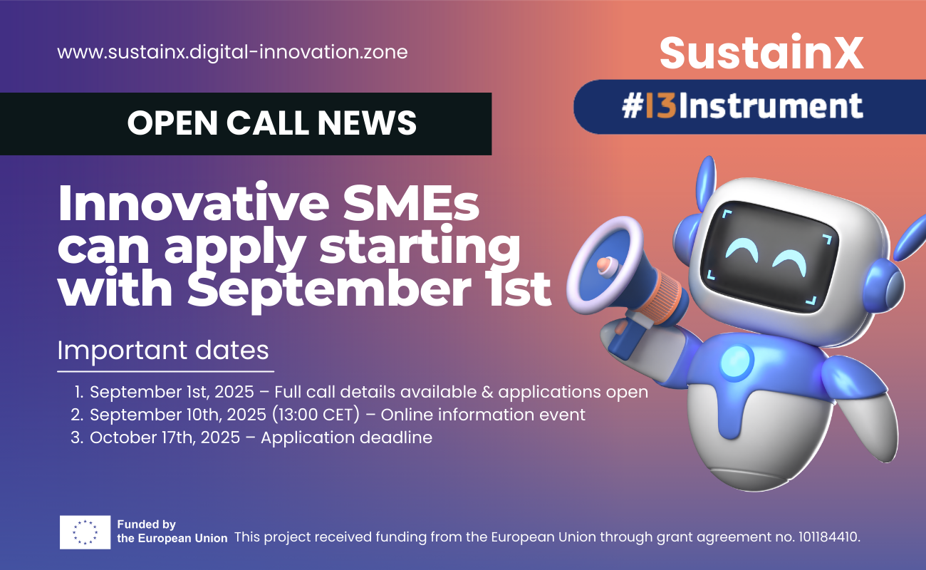 You are currently viewing SustainX Open Call for Innovative SMEs launches September 1st